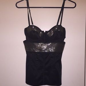 Marciano sexy black & silver cut-out top - As is.